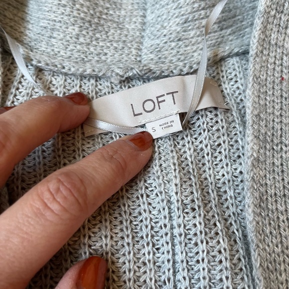 Loft long Grey Open front Cardigan with Pockets. - Picture 3 of 4